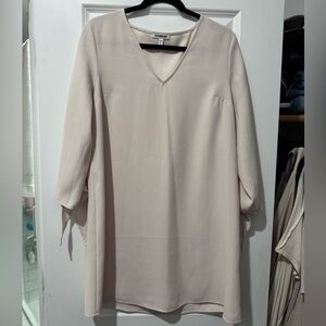 Express Cream V-Neck Dress